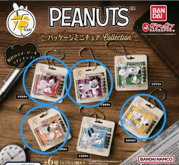 PEANUTS 패키지 미니어처 컬렉션 스누피 가챠 4종 세트