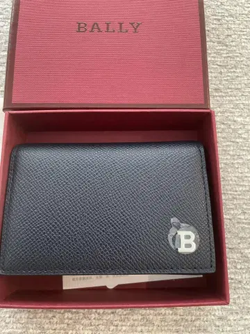 BALLY 네이비 가죽 카드 케이스