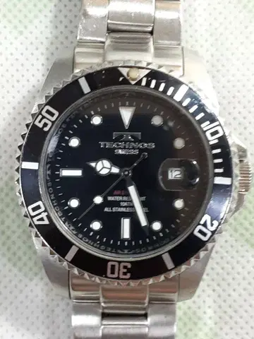 TECHNOS 아날로그 손목시계 방수 블랙