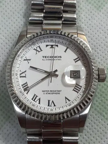 TECHNOS 스테인리스 스틸 손목시계