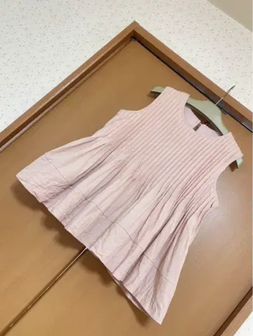 핑크 플리츠 탱크탑