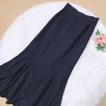 라그나문 레어 린넨 혼방 마 혼방 머메이드 스커트 롱 네이비 S