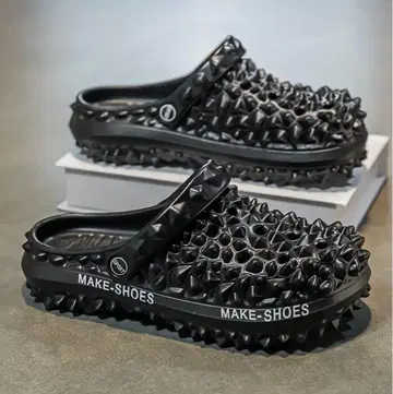MAKE-SHOES 스파이크 클로그 샌들 블랙 25.5
