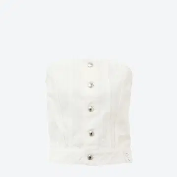DENIM STRAPLESS TOP 뷔스티에 1 화이트