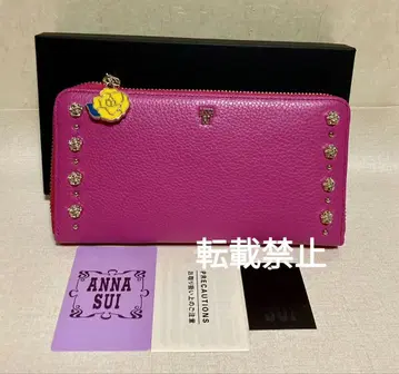 ANNA SUI 지갑 라운드 지퍼 장지갑 발렌시아 장미 새상품 박스 포함
