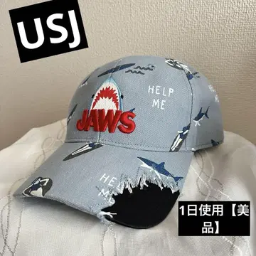 새상품급 USJ 유니버셜 공식 [죠스] 캡 모자 JAWS 프리 사이즈