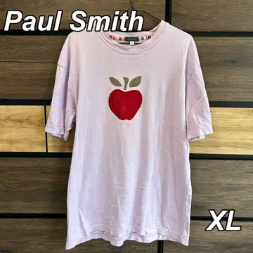 paul smith 사과 자수 연보라 티셔츠 XL 반팔 퍼플 사과