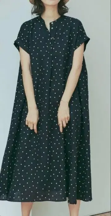 어반 리서치 DOORS 린넨 도트 플레어 원피스