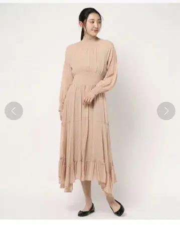 CASA FLINE 베이지 핑크 드레스 F 사이즈