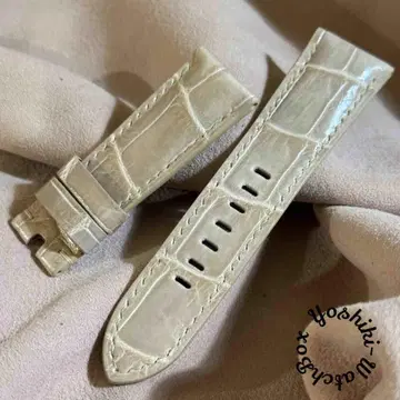 cro-1933 크로커다일 시계 벨트 글로스 마감 베이지 러그 폭 26