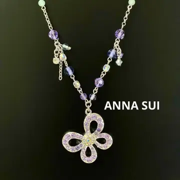 ANNA SUI 목걸이 파피용 보라색