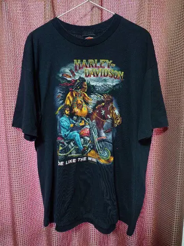 인디언 디자인 할리데이비슨 90s 빈티지 티셔츠