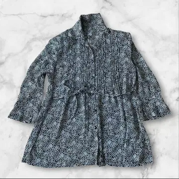 vintage 도트 무늬 블라우스 7부~긴팔
