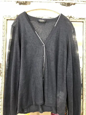 S Max Mara 다크 블루 V넥 가디건 XL