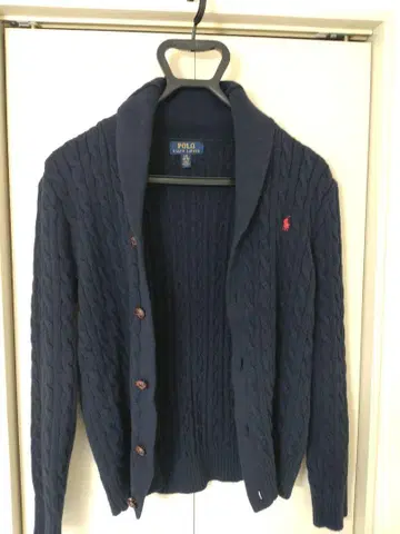 Polo Ralph Lauren 케이블 니트 가디건 네이비 그레이