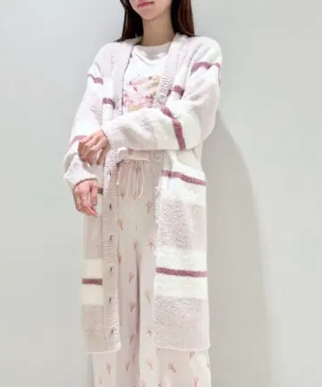 새상품*젤라또피케 파우더 보더 롱 가디건 핑크
