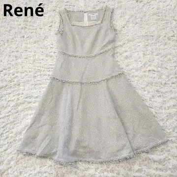 Rene 르네 코튼 트위드 슬리브리스 원피스 핏 앤 플레어