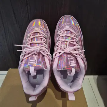 FILA 디스럽터 웨지 II 메탈릭 핑크