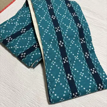 코튼 류큐 꽃 직조 무늬 반폭 오비