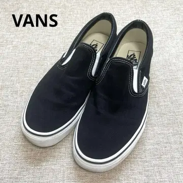 VANS 반스 남성용 블랙 x 화이트 슬립온 27.5cm