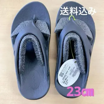 Oofos 블랙 샌들 여성용 23cm