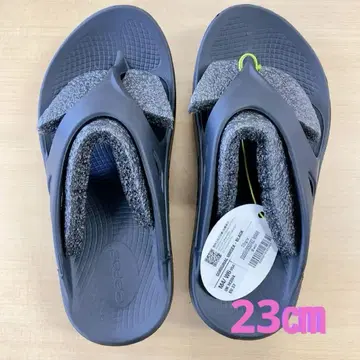 Oofos 블랙 샌들 여성용 23cm