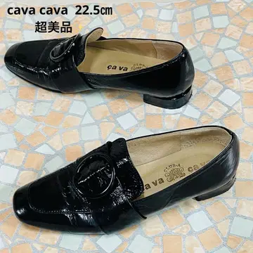 cava cava 에나멜 라운드 버클 로퍼 22.5cm 블랙