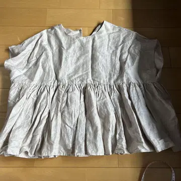 Gauze# 베이지 반팔 상의 프리 사이즈