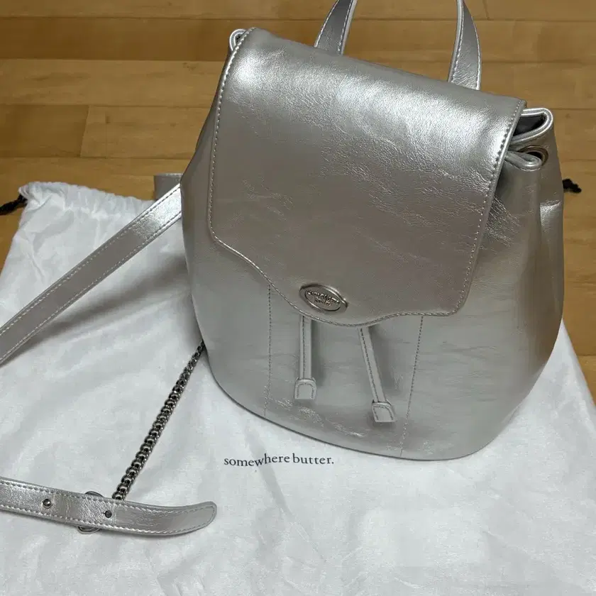 SOMEWHEREBUTTER] / ☆ Yogurt knit string bag / ivory