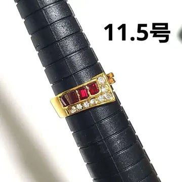 골드 장식 반지 루비풍 빨간색 큐빅 11 11.5 12