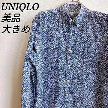 새상품급 유니클로 UNIQLO 셔츠 꽃무늬 버튼 다운 쇼와 레트로 빅