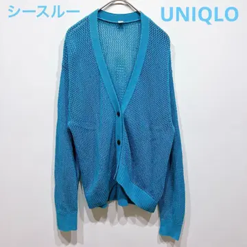 [컨디션 최상] UNIQLO 가디건 시스루 M 블루 계열 봄/여름 예쁨