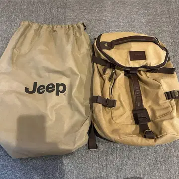 새상품급 Jeep 캔버스 백팩 베이지 보스턴 백 카키