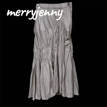 merry jenny 그레이 핑크 플레어 스커트 절개