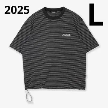 OPTSTUFF DRAWSTRING BORDER T-SHIRT BLACK