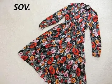 SOV. 소브 엘레강트 꽃무늬 원피스 블랙 베이스 36