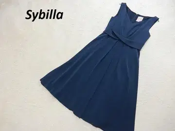 새상품급 시빌라 엘레강트 스트레치 원피스 네이비 블루 L