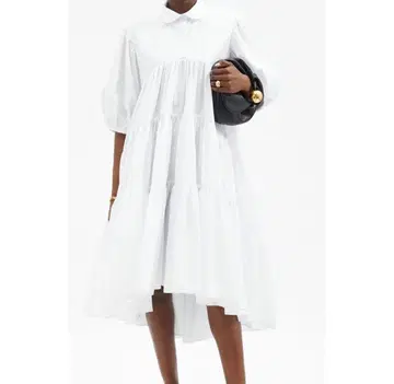 Cecilie Bahnsen 화이트 반팔 원피스 jade dress