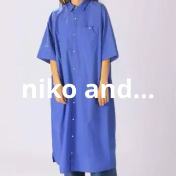 nikoand 니코앤드 머서 하프 워크 셔츠 원피스 로열 블루 M