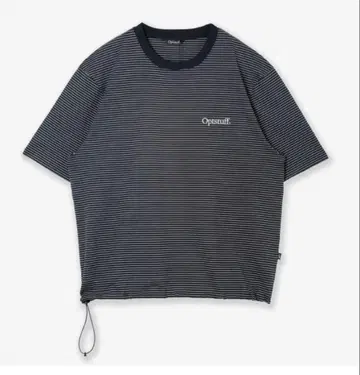 OPTSTUFF DRAWSTRING BORDER T-SHIRT NAVY