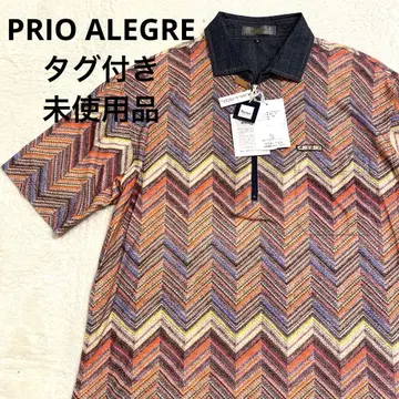 택 포함 미사용품 PRIO ALEGRE 하프 지퍼 반팔 셔츠 신축성