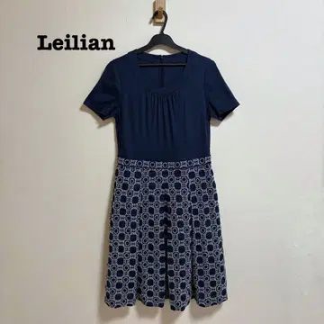 레리안 도킹 원피스 자수 11 네이비 Leilian