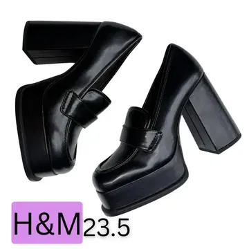 H&M 블랙 플랫폼 힐 23.5cm