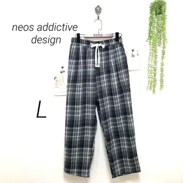 8467-3 neos addictive design 체크 무늬 팬츠 L