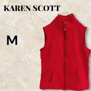 Karen Scott 여성용 퀼팅 베스트 P/M 레드