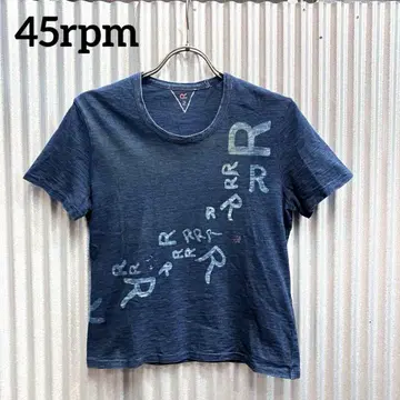 새상품급 45rpm R 프린트 인디고 티셔츠
