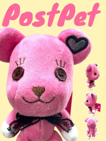 PostPet 포스트펫 Black x Pink 레이스 리본