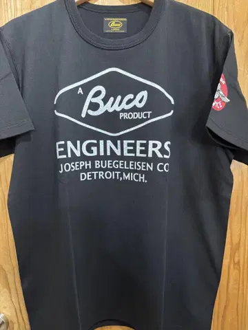 리얼 맥코이제 Buco ENGINEERS T셔츠 블랙 컬러