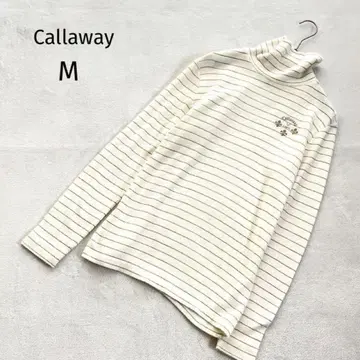 캘러웨이 여성용 골프웨어 터틀넥 풀오버 자수 로고