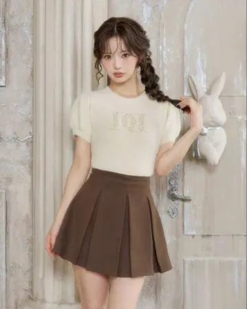 Darich 팬시 비즈 DD 로고 니트탑 IVO 미사용 새상품